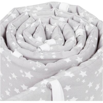 babybay Nestchen aus Piqué für Beistellbett - Sterne Weiß - Perlgrau babybay Nestchen aus Piqué für Beistellbett - Sterne Weiß - Perlgrau