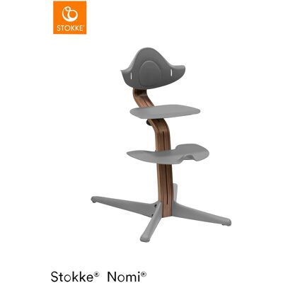 Stokke® Nomi Bundle Hochstuhl Walnuss inkl. Babyset grau Stokke® Nomi Bundle Hochstuhl Walnuss inkl. Babyset grau