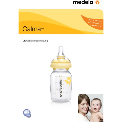 Medela Muttermilchflasche Calma, 150 ml, ab 0M gelb