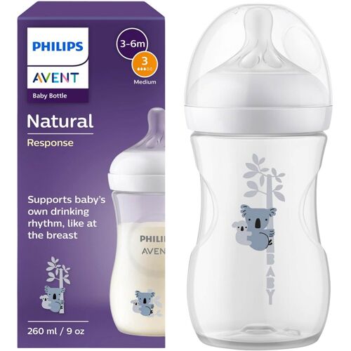 Philips Avent Babyflasche Natural Response, 260ml, ab 1M transparent