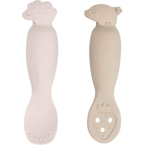 Done By Deer 2er-Pack Babylöffel Tiny Farm beige