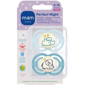 Mam 2er-Pack Schnuller Perfect Night Silikon, 6-16M blau