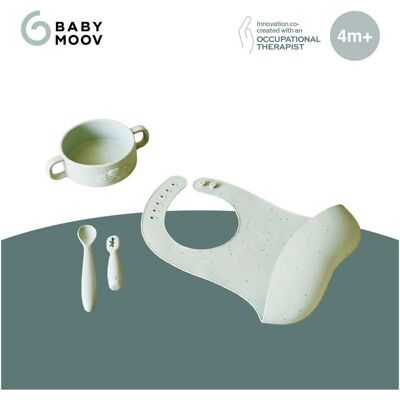 Babymoov 4-tlg. Geschirrset inkl. Silikon-Lätzchen Babymoov 4-tlg. Geschirrset inkl. Silikon-Lätzchen