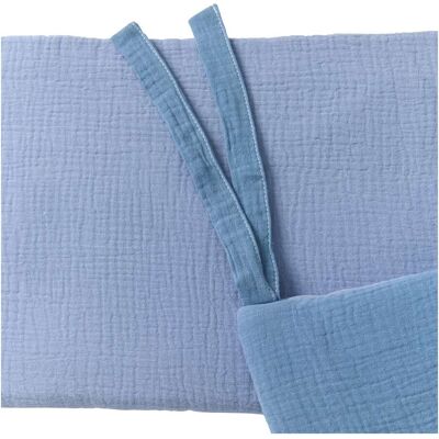 Bornino Home Wende-Nestchen für Beistellbett Musselin 26x166 cm blau Bornino Home Wende-Nestchen für Beistellbett Musselin 26x166 cm blau