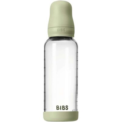 BIBS Baby Glass Bottle Naturgummi Medium Flow Sage - Baby Glass Bottle BIBS Baby Glass Bottle Naturgummi Medium Flow Sage - Baby Glass Bottle