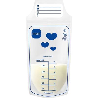 Mam 100er-Pack Muttermilchbeutel, 180 ml transparent Mam 100er-Pack Muttermilchbeutel, 180 ml transparent