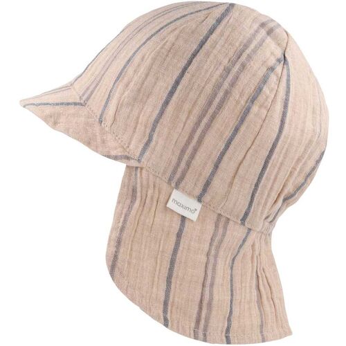 Maximo Musselin-Schirmmütze mit Nackenschutz Ringel beige 53