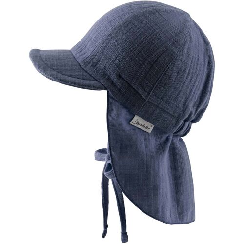 Sterntaler Musselin-Schirmmütze mit Nackenschutz blau 45