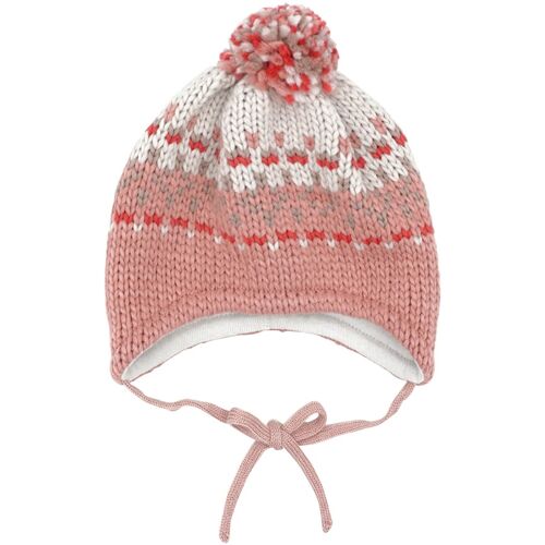 Maximo Winter-Strickmütze Jacquard mit Bommel rosa mehrfarbig 41