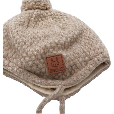 Maximo Winter-Strickmütze mit Bommel beige braun 45 Maximo Winter-Strickmütze mit Bommel beige braun 45