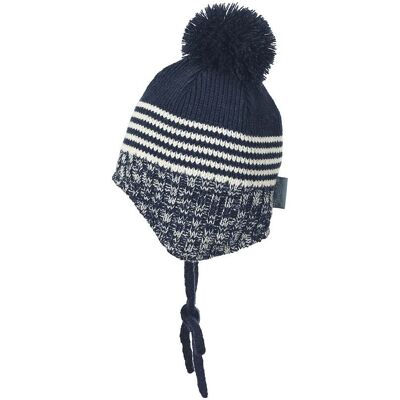 Sterntaler Wintermütze Strick Bommel blau 45 Sterntaler Wintermütze Strick Bommel blau 45
