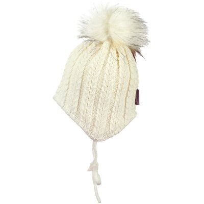 Sterntaler Wintermütze Strick Bommel natur 43 Sterntaler Wintermütze Strick Bommel natur 43