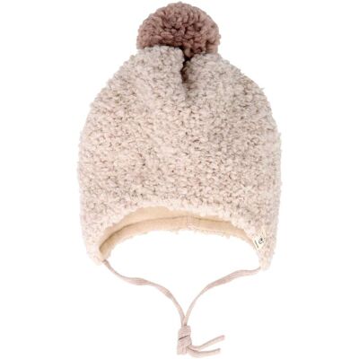 Maximo Winter-Plüschmütze mit Bommel beige braun 49 Maximo Winter-Plüschmütze mit Bommel beige braun 49
