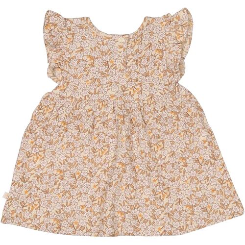 Feetje Krepp-Kleid Flügelarm Blumen braun mehrfarbig 92