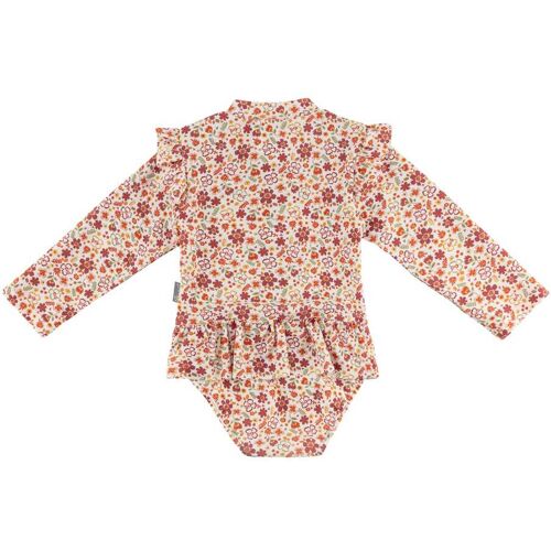 Sterntaler Badeanzug langarm mit UV-Schutz Blumen natur mehrfarbig 74