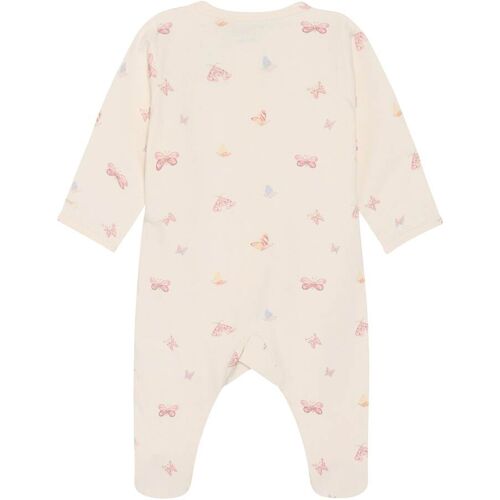 Fixoni Schlafoverall mit Fuß Schmetterlinge natur rosa 62