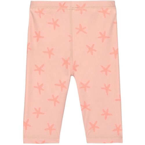 Lässig Capri-Schwimmleggings mit Windeleinsatz und UV-Schutz Seesterne rosa 62