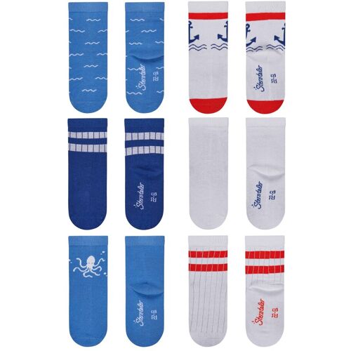 Sterntaler 6er-Pack Socken Maritim blau weiss 23