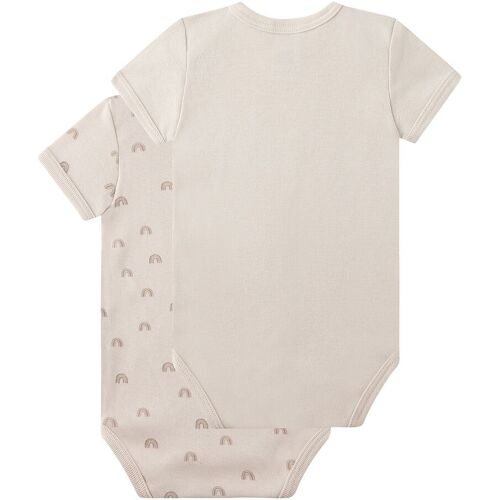 Sanetta 2er-Pack Bodys kurzarm Regenbögen beige 98