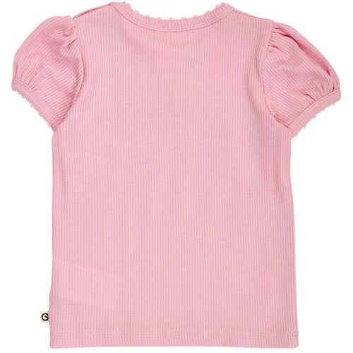 Müsli Tencel-T-Shirt mit Puffärmeln Rippqualität rosa 92