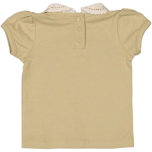 Feetje T-Shirt Bubikragen Blumenstickerei gruen natur 68