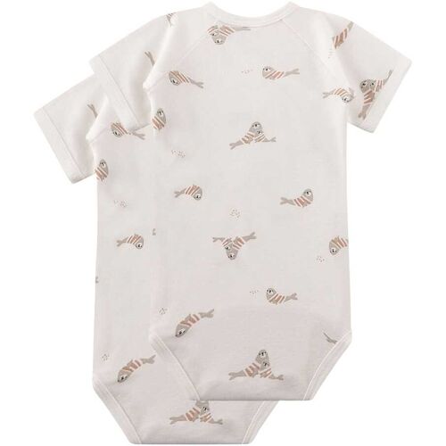 Sanetta 2er-Pack Wickelbodys kurzarm Walross natur 62