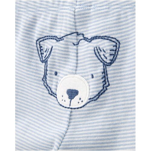 Carter's 3-tlg. Set Body kurzarm, Body langarm und Jogginghose Tiere Ringel blau natur 80