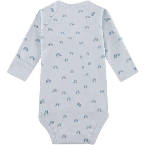 Sanetta Wickelbody langarm Regenbögen hellblau 62