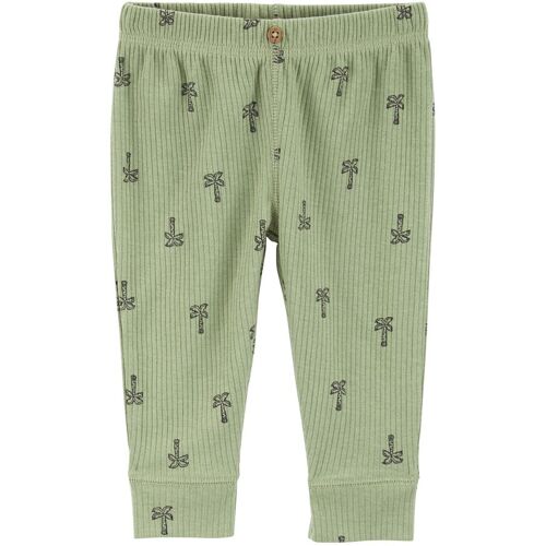 Carter's 3-tlg. Set Body kurzarm, Body ohne Arm und Jogginghose Rippqualität Palmen gruen 74