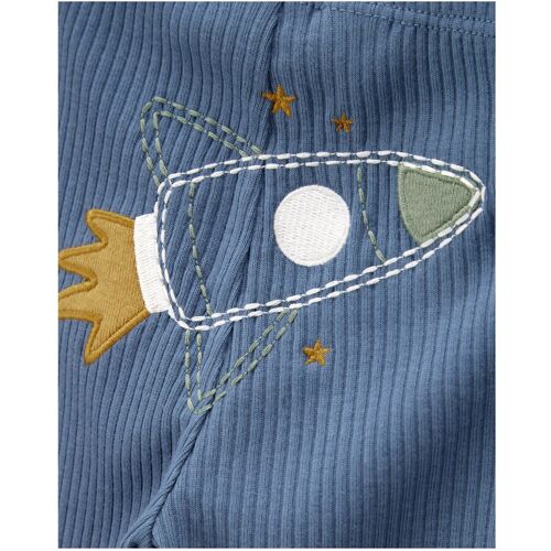 Carter's 3-tlg. Set Bodys kurzarm, Body langarm und Jogginghose Weltall blau natur 74