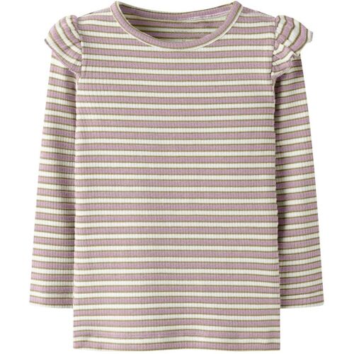 Name It Shirt langarm Ringel Rippqualität rosa mehrfarbig 116