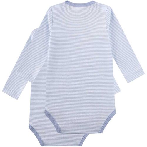 Sanetta 2er-Pack Bodys langarm Ringel blau natur 80