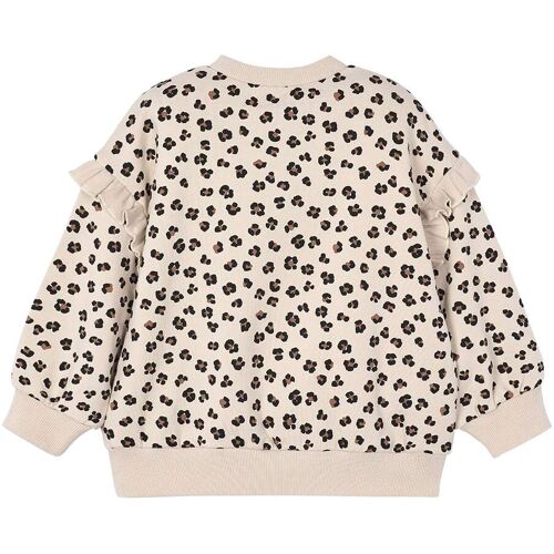 Mayoral Sweatshirt Leoprint Rüschen beige mehrfarbig 110