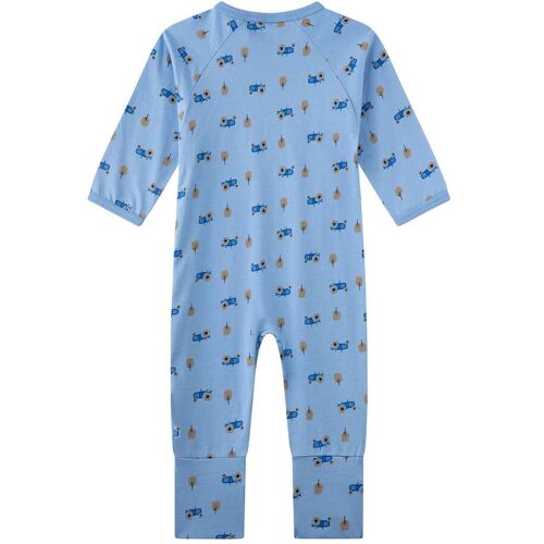 Sanetta Schlafoverall mit Klappfuß Traktor blau 86