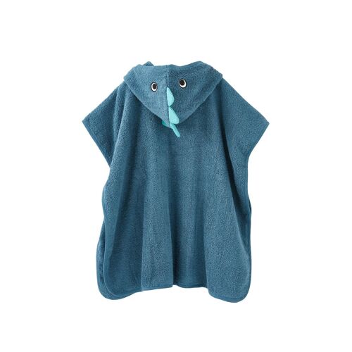 Vertbaudet Kinder Bade-Poncho, Dino-Kostüm Oeko-Tex blau