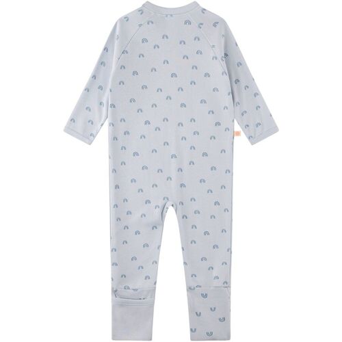 Sanetta Schlafoverall mit Klappfuß Regenbögen hellblau 68