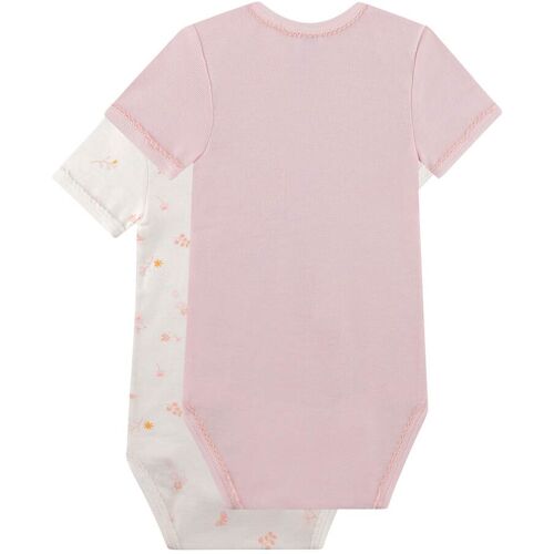 Sanetta 2er-Pack Bodys kurzarm Blumen natur rosa mehrfarbig 56
