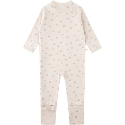 Sanetta Schlafoverall mit Klappfuß Regenbögen beige 68 Sanetta Schlafoverall mit Klappfuß Regenbögen beige 68