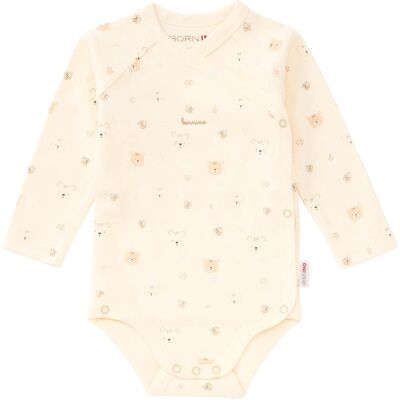 Bornino Lieblinge 5er-Pack Wickelbodys langarm Ringel Bär beige 62 Bornino Lieblinge 5er-Pack Wickelbodys langarm Ringel Bär beige 62