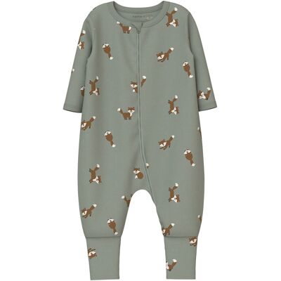Name It 2er-Pack Schlafoveralls mit Klappfuß Füchse beige gruen 62 Name It 2er-Pack Schlafoveralls mit Klappfuß Füchse beige gruen 62