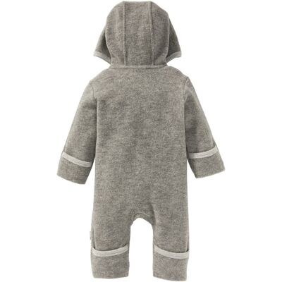 Bornino Wollfleece-Overall mit Klappbündchen aus Merinowolle grau 86 Bornino Wollfleece-Overall mit Klappbündchen aus Merinowolle grau 86