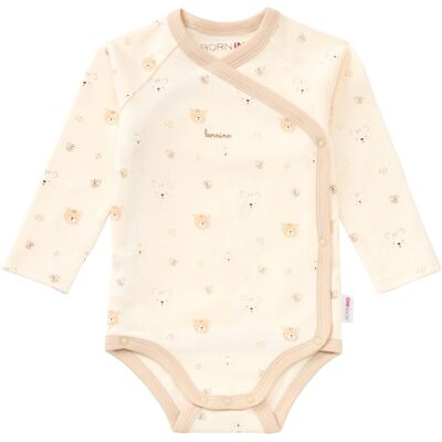 Bornino Lieblinge 3er-Pack Wickelbodys langarm Ringel Bär beige 62 Bornino Lieblinge 3er-Pack Wickelbodys langarm Ringel Bär beige 62