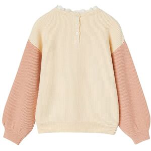 Vertbaudet Mädchen Pullover mit Volantkragen, Capsule Collection MAMA, TOCHTER & BABY Oeko-Tex beige