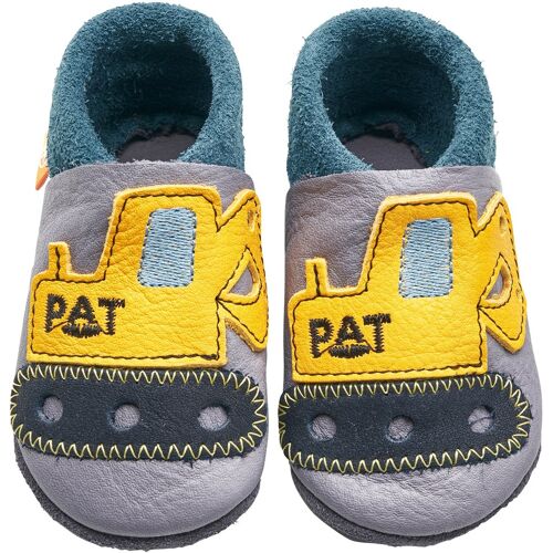 Orangenkinder Krabbel- und Hausschuhe Bagger mehrfarbig 20