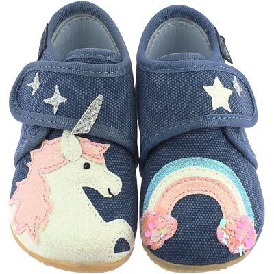 Living Kitzbühel Hausschuhe mit Klettverschluss Einhorn blau 20 Living Kitzbühel Hausschuhe mit Klettverschluss Einhorn blau 20