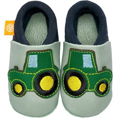 Orangenkinder Krabbel- und Hausschuhe Traktor gruen blau 24 Orangenkinder Krabbel- und Hausschuhe Traktor gruen blau 24