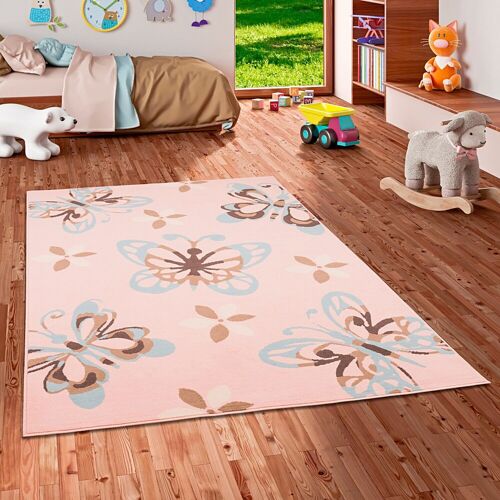 Pergamon Kinderteppich Trendline Schmetterling Pastell rosa