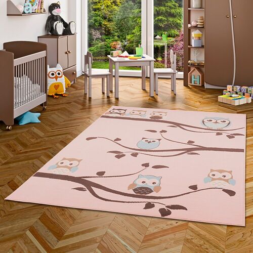 Pergamon Kinderteppich Trendline Eulen Pastell rosa rosa