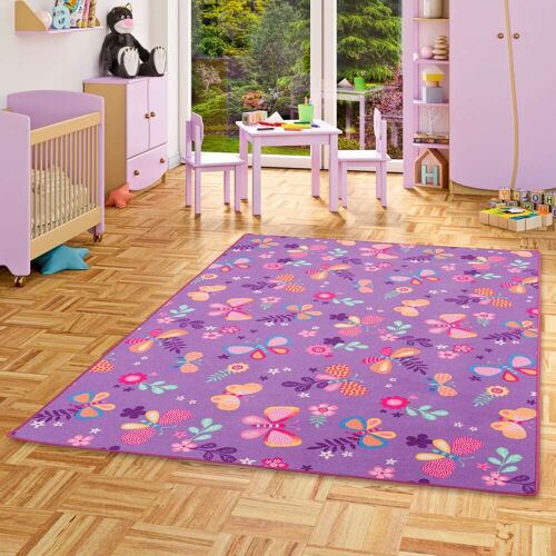 Snapstyle Kinder Spiel Teppich Schmetterling lila