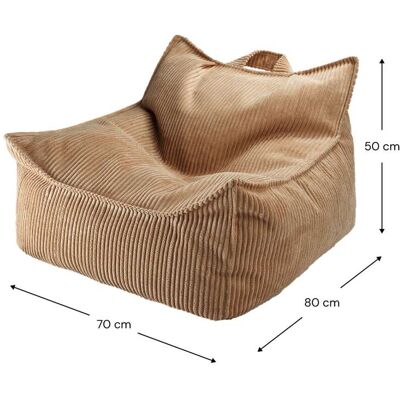 Wigiwama Corduroy Beanbag Chair - 80x70x50cm - Toffee Wigiwama Corduroy Beanbag Chair - 80x70x50cm - Toffee